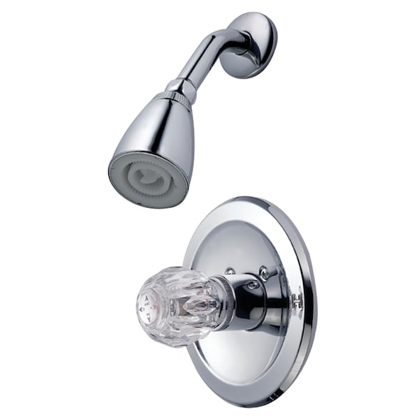 Shower Faucet, Polished Chrome, Wall Mount